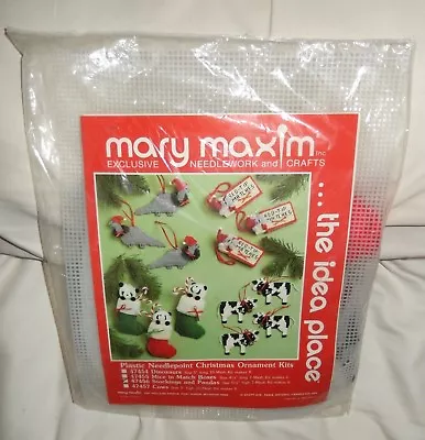 Mary Maxim Plastic Needlepoint Christmas Ornament Kits Stockings And Pandas 2001 • $10.99