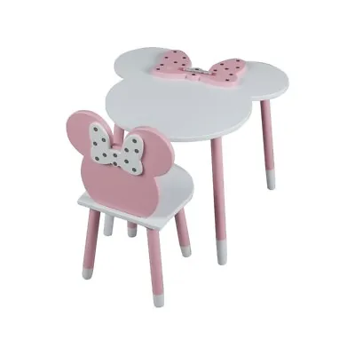 Kids Table And Chairs Wooden Sets - Character Table&Chair - Minnie Mouse  • £89
