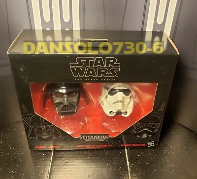 Star Wars Titanium Black Helmet 2 Pack Darth Vader Stormtrooper 03 Box Wear • £19.45