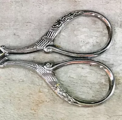 Vintage Retro Cutting Tool Sewing Sheffield Embroidery England Chrome Scissors • $29.99