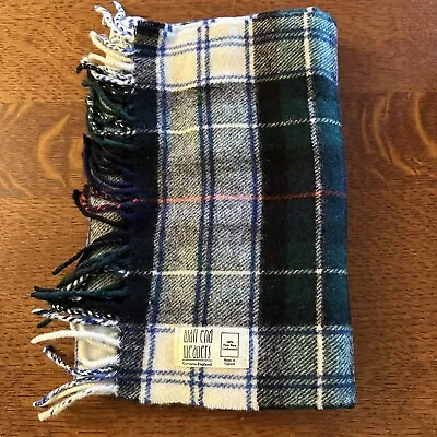 WALL END  Weavers 100% Pure New WooL Pastel Plaid Scarf 150cm X 27.5cm England • $12