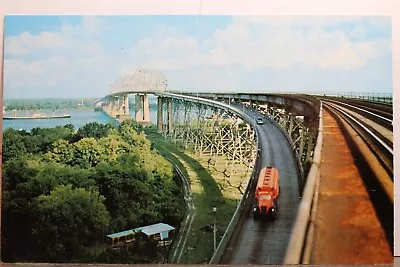 Louisiana LA New Orleans Huey P Long Bridge Mississippi River Postcard Old View • $0.50