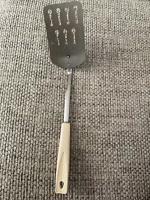 Vintage EKCO Slotted Keyhole Spatula 13” Almond Handle Chrome Metal USA • $14.01