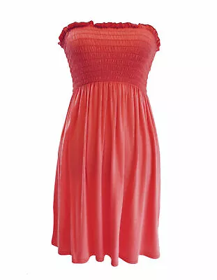 $19.79 • Buy Ladies Summer Boobtube Bandeau Short Strapless Printed Top Dress Size 8-22