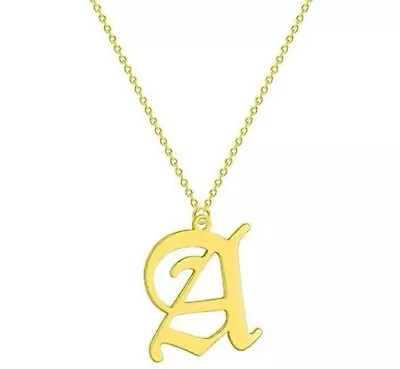 Gold Initial Pendant Letter Alphabet Necklace Chain Personalized Name  9ct  CM2 • £16.99