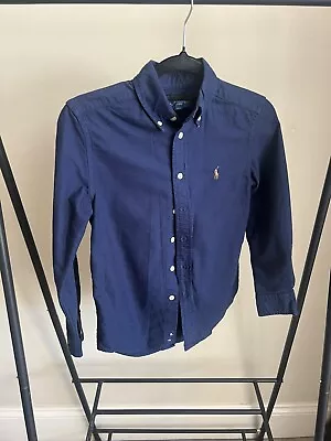 Ralph Lauren Polo Boys Navy Dress Shirt Size 8 As New Was $149 • $39