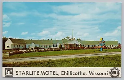 Chillicothe Missouri~Starlite Motel~Googie Star Sign~Highway 36 East~1950s • $6