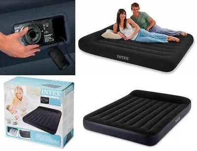 Intex QUEEN Size Inflatable Guest Air Bed Mattress With Built In Electric Pump • £53.99