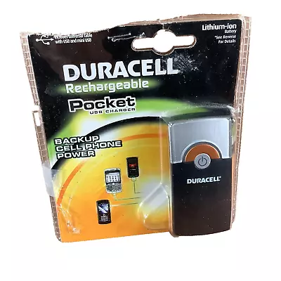 Duracell Rechargeable Pocket USB Mini USB Charger BACKUP POWER  1 Charger/Cable • $8.60