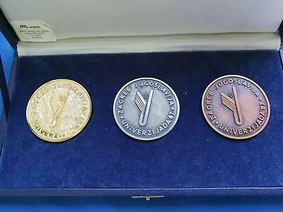$99.99 • Buy SET 3 Participant Plaque Medal University Games UNIVERSIADE ZAGREB 1987 87 Zagi