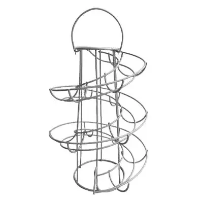 Spiral Egg Skelter Rack Organiser Keeper Up To 24 Eggs Free Standing Silver • £17.92