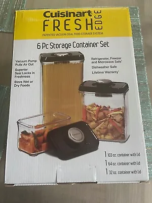 New Cuisinart Fresh Edge 6 Pc  Vacuum Seal Food Storage Container Set System • $62.95