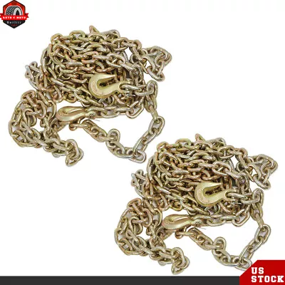 2 Pack 3/8 X20' G70 Tow Chain Tie Down Binder Chain Flatbed Truck Trailer • $87.84