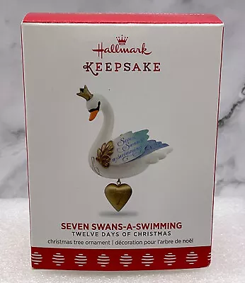 Hallmark Keepsake 2017 Seven Swans-A-Swimming Ornament ~ QX9345 - NRFB • £57.84