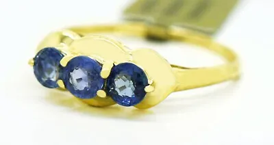 AAA  0.96 Cts TANZANITES RING 10K YELLOW GOLD - New With Tag - MADE IN USA  • $169.41