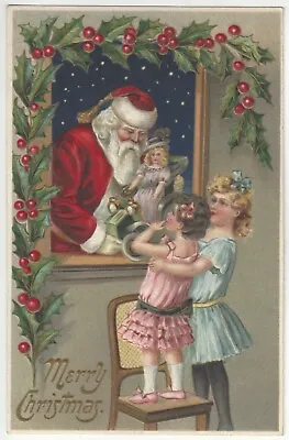 $15.99 • Buy 1910 Christmas SANTA CLAUS, Children, Doll - Beautifully Illustrated Postcard