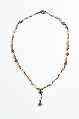 Amber Coloured Bead Necklace - Accessorize • £5.50