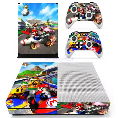 Mario And Sonic Xbox One S Slim Console &2 Controllers Skin Sticker Decal AU HOT • $25.51