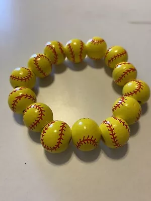 Softball Woodenstretchy Band  Bracelet • $5