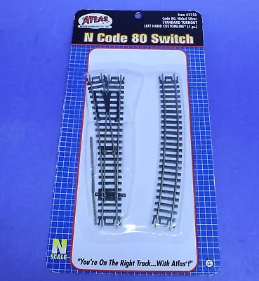 Atlas N Scale Code 80 NiSi Manual LH  Turnout Switch Track 2750 • $17.99