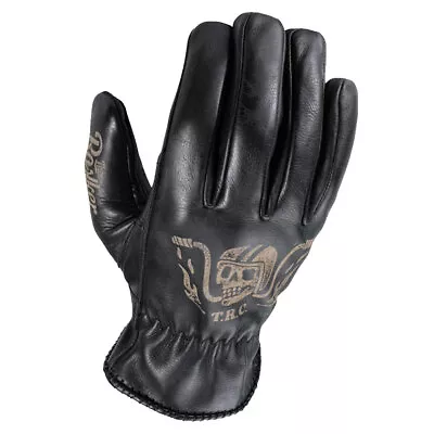 Rokker Tattoo Motorcycle Motorbike Leather Gloves Ape Black • £69