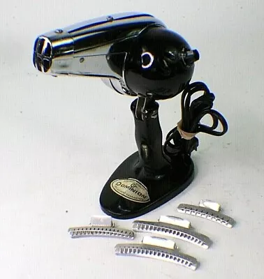 Vintage Dominion Princess Standing Hair Dryer Model 1803 Black Silver Tested   • $31.12