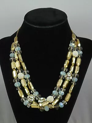 Macy's I.N.C. International Concepts Gold Smoke Crystal Ball 3 Strand Necklace • $14