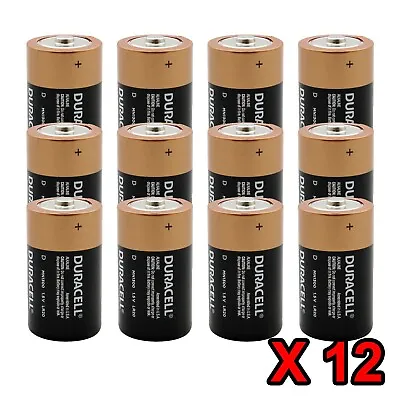 12 X Duracell D Coppertop Duralock Alkaline Flashlight Size D Cell LR20 Battery • $49.99