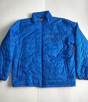 Columbia Men's Size XL White Out II Hooded Omni Heat Winter Coat Jacket Blue • $30