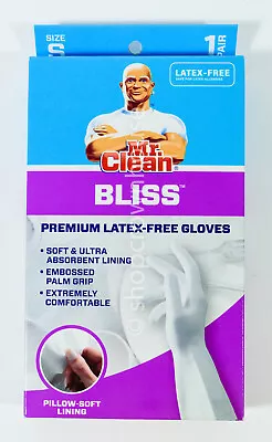 1 Pair Mr Clean Bliss Premium Ultra Absorbent Latex Free Gloves Size S - WHITE • $8.99