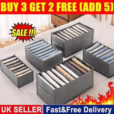 Folding Drawer Organizer.Clothes Jeans T-shirt Leggings Closet Storage Box Tidy- • £1.99