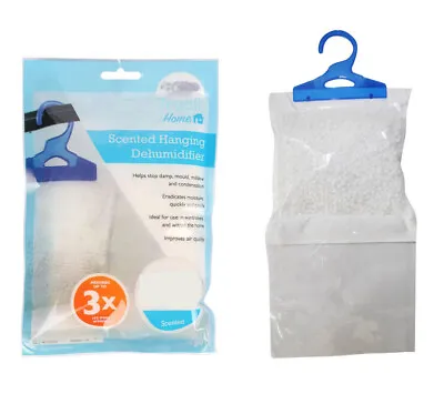 Wardrobe Dehumidifier Hanging Bags Moisture Absorber Rose Scented • £3.49