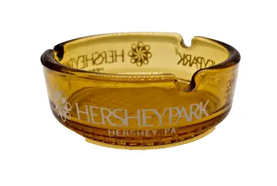 Vintage HERSHEYPARK - Orange Glass ASHTRAY- Hershey Park Chocolate - Hershey PA • $15.99