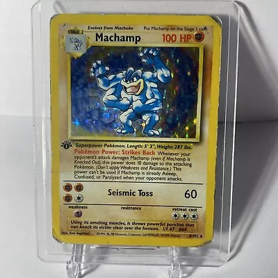 Pokémon TCG Machamp Base Set 8/102 Holo 1st Edition Holo Rare • £6.99