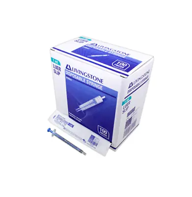 $19.95 • Buy 1ml Syringe Tuberculin, White Plunger, Luer Slip - Box Of 100