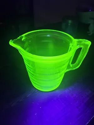 Uranium Glass Measuring Cup Vaseline Depression Glass • $35