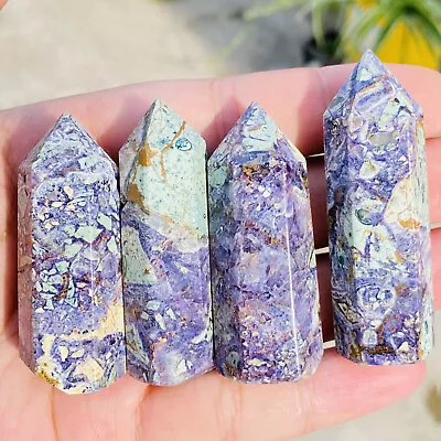 50g Natural Sugilite Crystal Quartz Obelisk Tower Wands Point Reiki Healing 1pc • $8.99