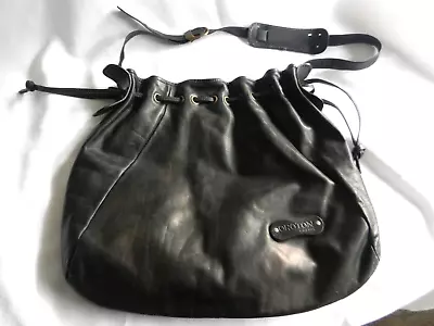$20 • Buy Vintage Italian Oroton Tote Bag Black Leather Good Outside Distressed Inside