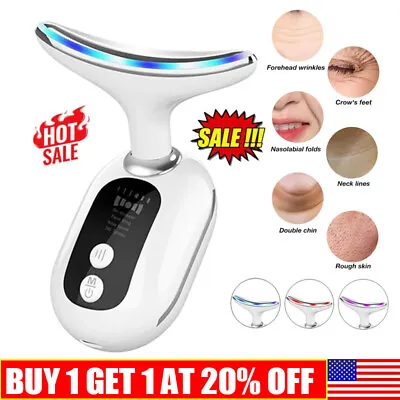 Microcurrent Multifunctional Facial Massager Neck Wrinkle Removal Machine Women^ • $15.99