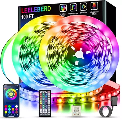 Led Lights For Bedroom 100 Ft (2 Rolls Of 50ft) Music Sync Color Changing RGB Le • $29