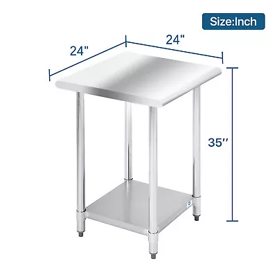 24  36  48  60  Kitchen Work Table Stainless Steel Commercial Food Prep Table • $99.68