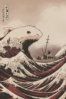 Jaws The Orca Amity Island Waves Variant Poster Screen Print 24x36 SIGNED Mondo • $199.98