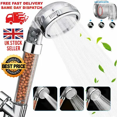 £5.79 • Buy High Turbo Pressure Shower Head Bathroom Powerful Energy Water Saving Filter UK