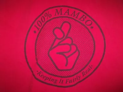 MAMBO AUSTRALIA T-shirt  Keeping It Fairly Real  Crossed Fingers Sz L Red • $49.99