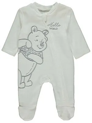 Disney Winnie The Pooh Fleece Sleepsuit. Baby Boy Girl. 3-6m.  Brand New • £7.99