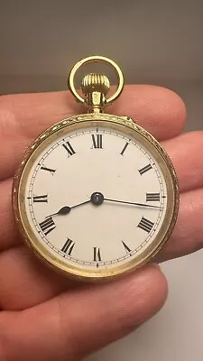 Antique Edwardian Ladies 18ct Yellow Gold Pocket Fob Watch Ex Condition Working • £645