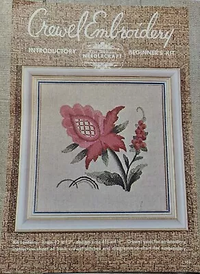 Vintage Elsa Williams Crewel Embroidery Kit C706  Beginners Pink Flower **READ** • $39.95