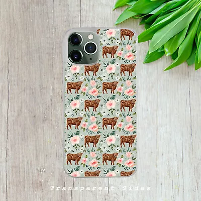 £5.99 • Buy Highland Cow Floral Pattern Gift Hard Phone Case Cover For Iphone/samsung/huawei