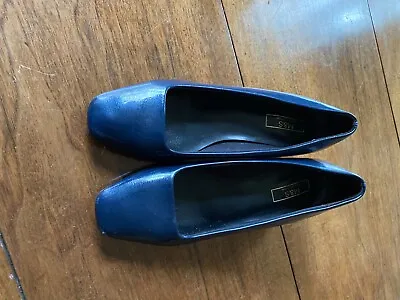 Navy Blue Insolia Shiney Heeled Shoes By M & S Collection Size 7 • £8