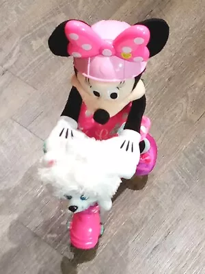 Minnie Interactive Plush Sing Spin Scooter Pal Snowpuff Bow Lights Up 360° Spins • $24.99